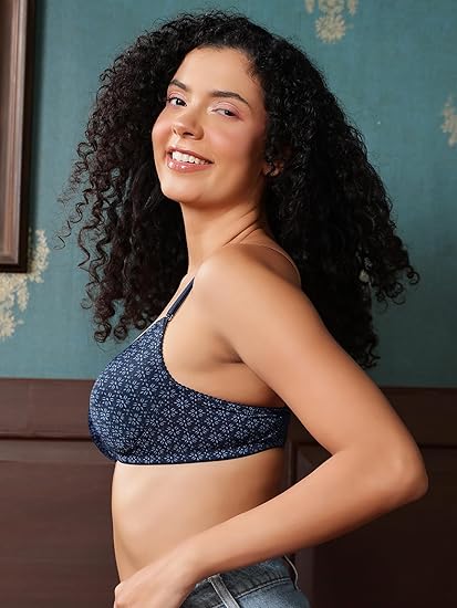 Clovia Women’s Floral Print Multiway T-Shirt Bra – Padded, Non-Wired, Full-Coverage Comfort